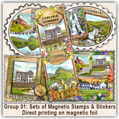 Buttermere Sets of Magnetic Stamps, Stickers & Bookmarks 01 Buttermere Sets of Magnetic Stamps, Stickers & Bookmarks 01
