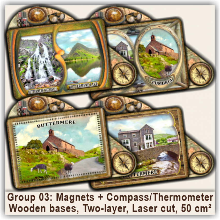 Buttermere 3D Magnets, Compasses, Thermometers 03 Buttermere 3D Magnets, Compasses, Thermometers 03