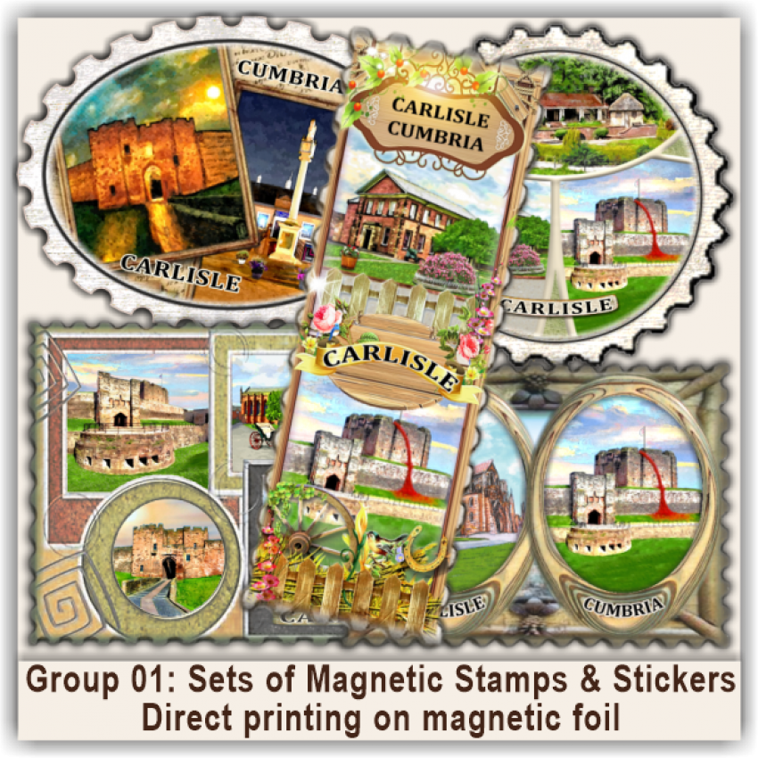 Carlisle Sets of Magnetic Stamps, Stickers & Bookmarks 01 Carlisle Sets of Magnetic Stamps, Stickers & Bookmarks 01