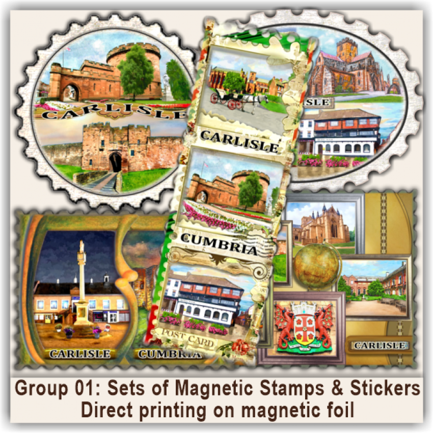 Carlisle Sets of Magnetic Stamps, Stickers & Bookmarks 01 Carlisle Sets of Magnetic Stamps, Stickers & Bookmarks 01