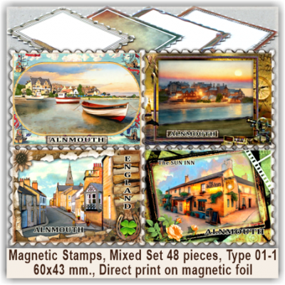 Alnmouth Sets of Magnetic Stamps, Stickers & Bookmarks 01