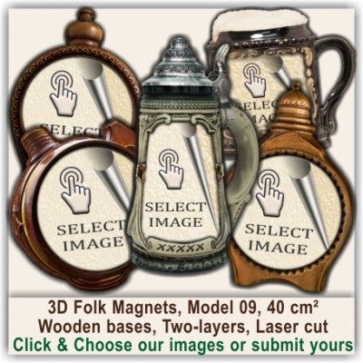 Aberaeron, Ceredigion, Dyfed Folk Magnetic Souvenirs 09