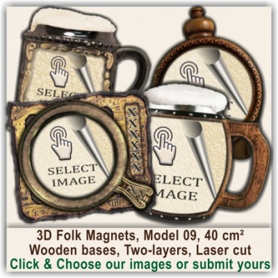 Aberaeron, Ceredigion, Dyfed Folk Magnetic Souvenirs 09