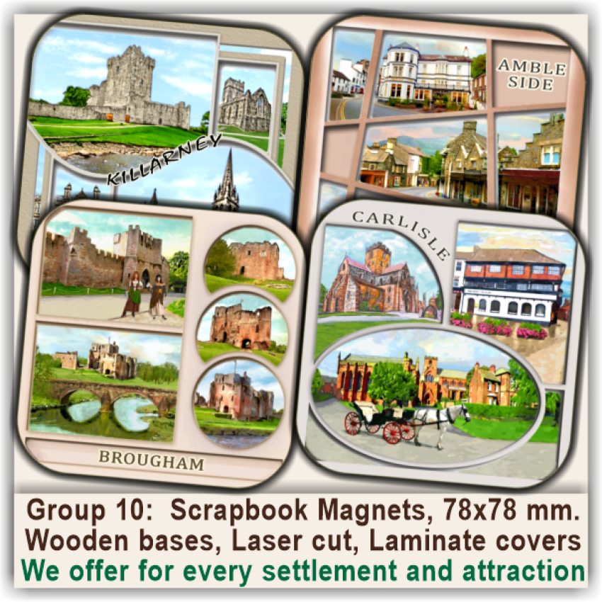 10 England, Ireland, Scotland, Wales Magnetic Scrapbook Souvenirs 10 England, Ireland, Scotland, Wales Magnetic Scrapbook Souvenirs