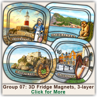 Gibraltar 3D Tourist Magnets, Group 07
