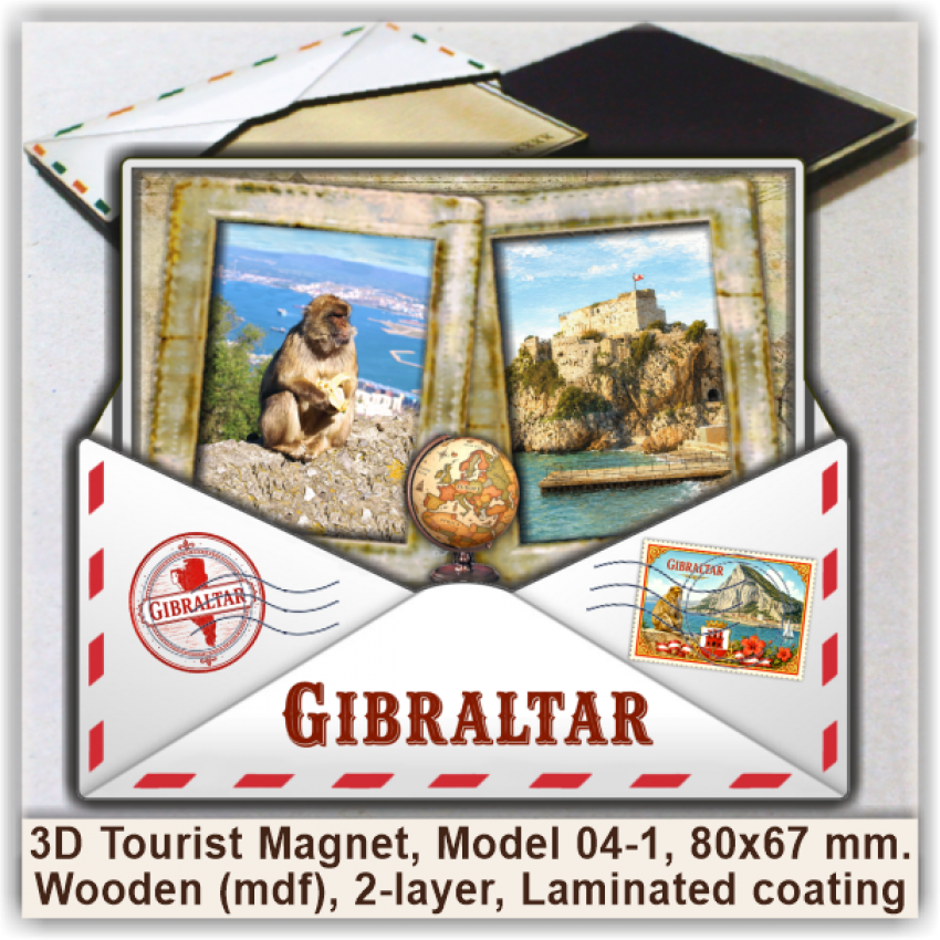 Gibraltar 3D Tourist Magnets, Model 04-1 Gibraltar 3D Tourist Magnets, Model 04-1