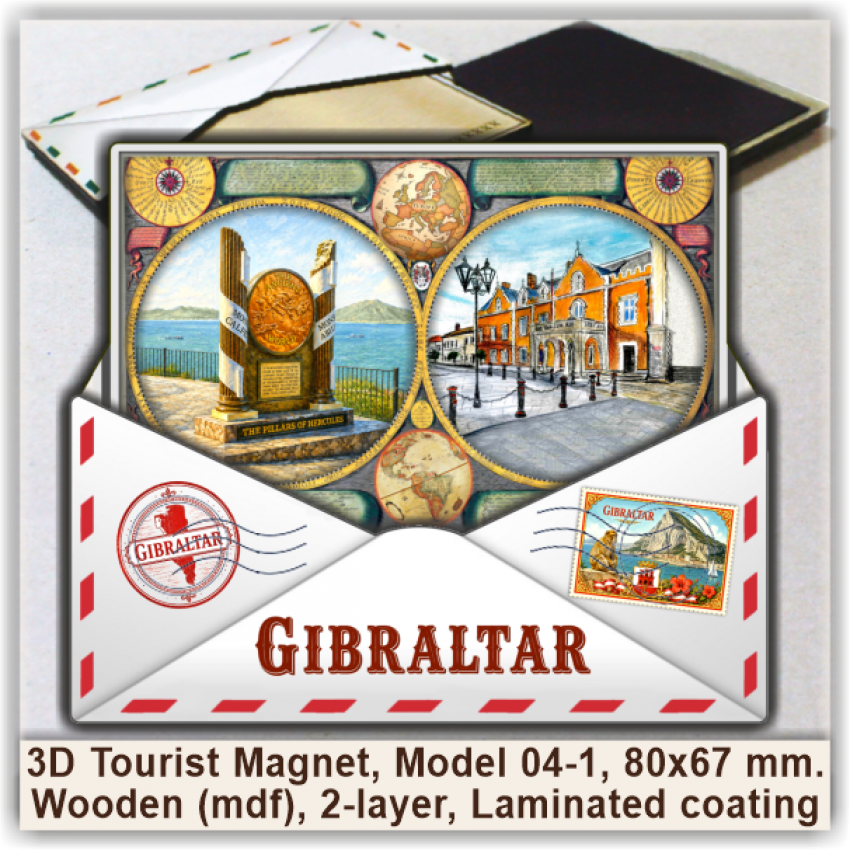 Gibraltar 3D Tourist Magnets, Model 04-1 Gibraltar 3D Tourist Magnets, Model 04-1