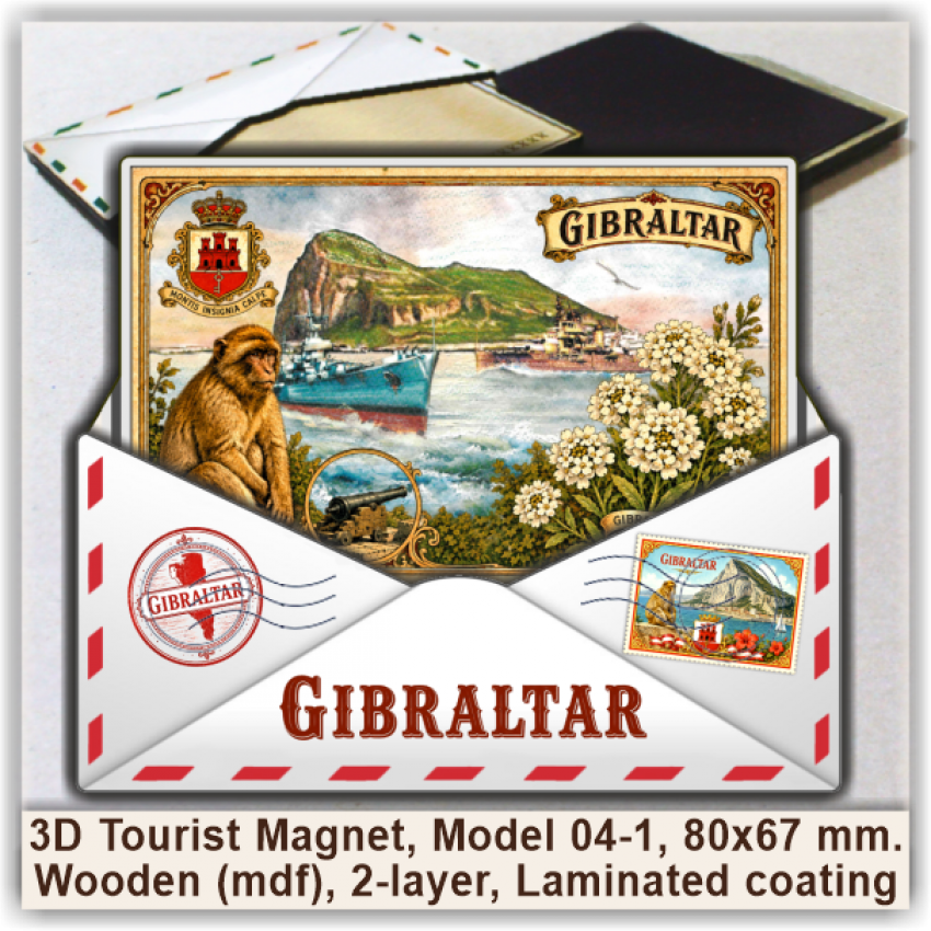 Gibraltar 3D Tourist Magnets, Model 04-1 Gibraltar 3D Tourist Magnets, Model 04-1