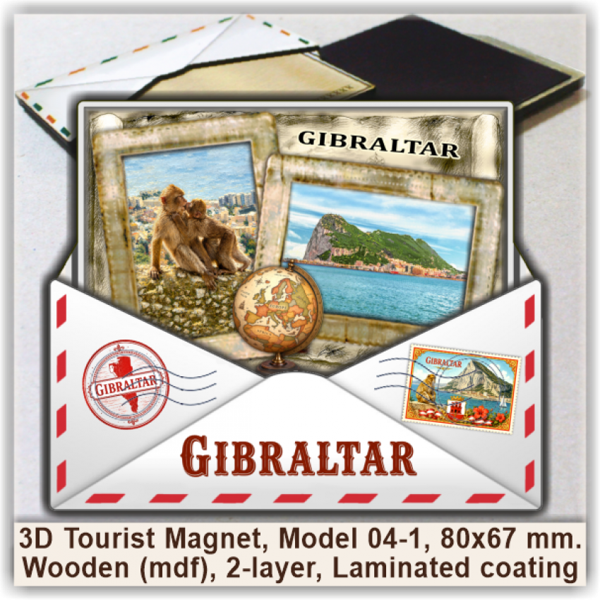 Gibraltar 3D Tourist Magnets, Model 04-1 Gibraltar 3D Tourist Magnets, Model 04-1