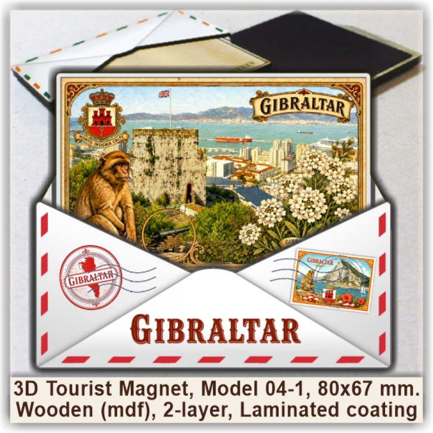 Gibraltar 3D Tourist Magnets, Model 04-1 Gibraltar 3D Tourist Magnets, Model 04-1