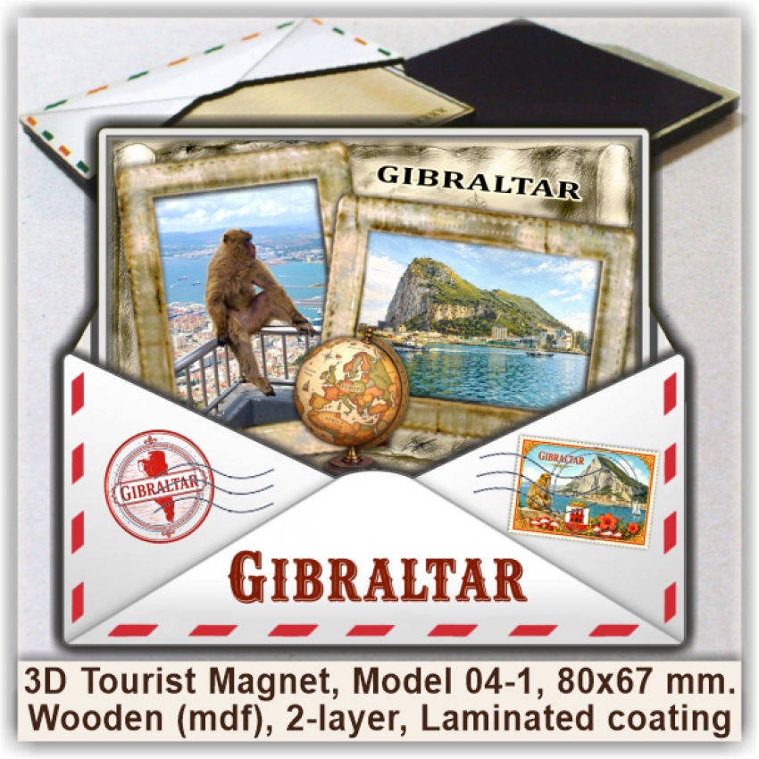 Gibraltar 3D Tourist Magnets, Model 04-1 Gibraltar 3D Tourist Magnets, Model 04-1