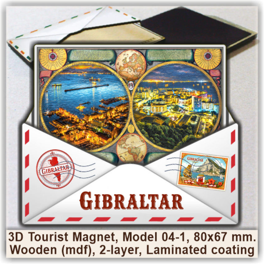 Gibraltar 3D Tourist Magnets, Model 04-1 Gibraltar 3D Tourist Magnets, Model 04-1