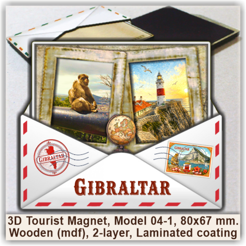 Gibraltar 3D Tourist Magnets, Model 04-1 Gibraltar 3D Tourist Magnets, Model 04-1