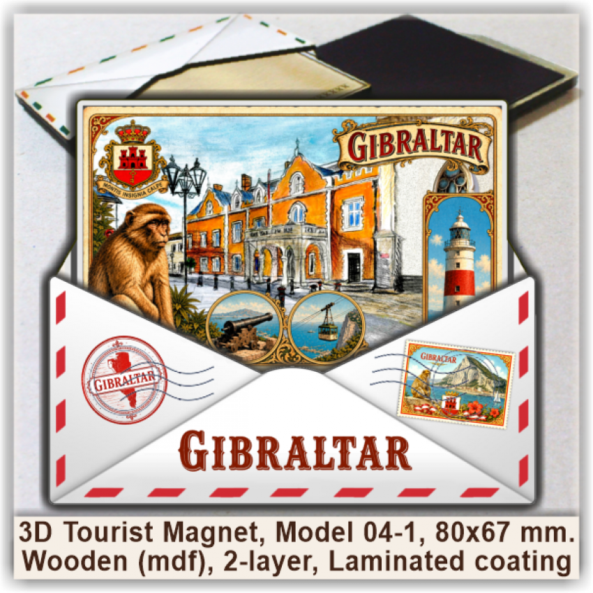 Gibraltar 3D Tourist Magnets, Model 04-1 Gibraltar 3D Tourist Magnets, Model 04-1