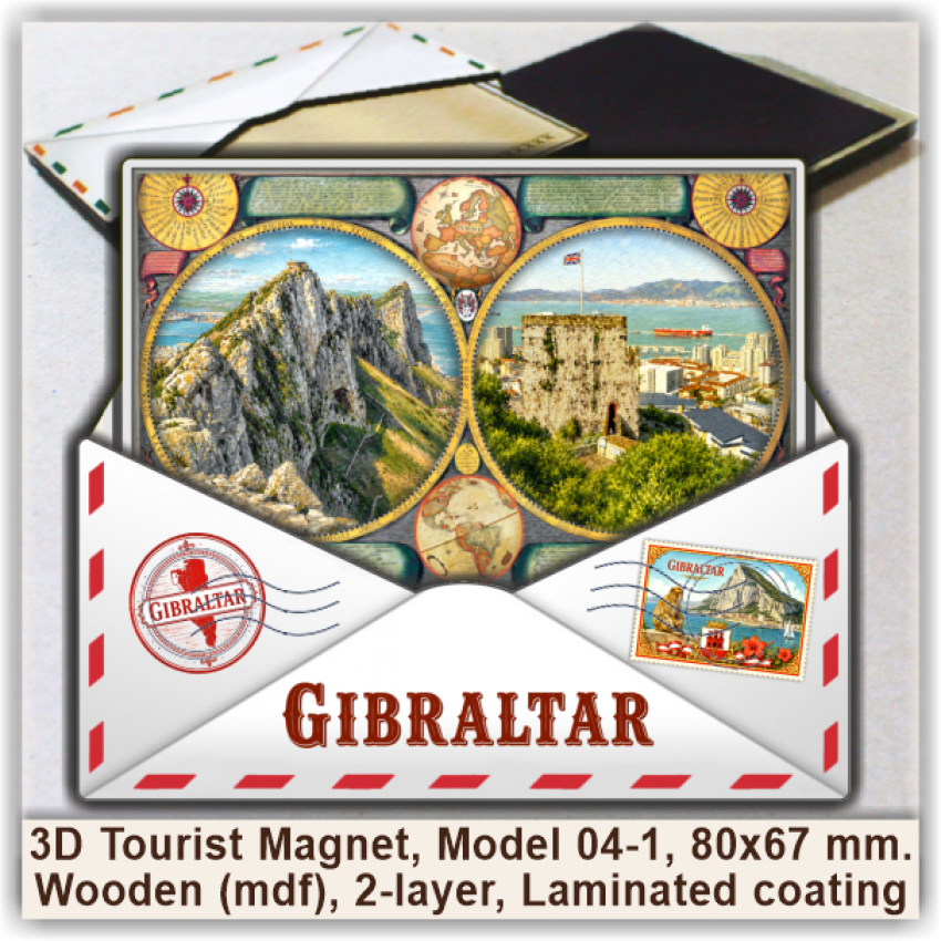 Gibraltar 3D Tourist Magnets, Model 04-1 Gibraltar 3D Tourist Magnets, Model 04-1