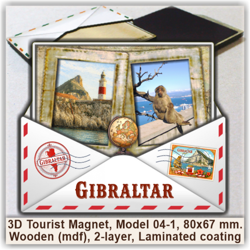 Gibraltar 3D Tourist Magnets, Model 04-1 Gibraltar 3D Tourist Magnets, Model 04-1
