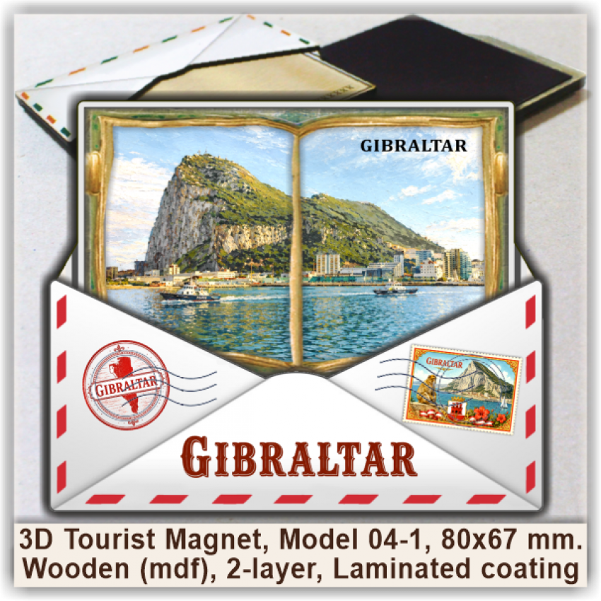 Gibraltar 3D Tourist Magnets, Model 04-1 Gibraltar 3D Tourist Magnets, Model 04-1