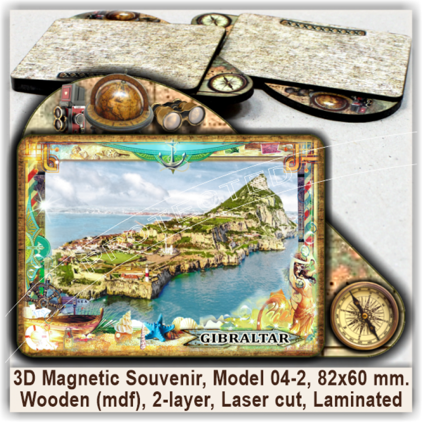 Gibraltar Tourist Magnetic Souvenirs, Model 04-2 Gibraltar Tourist Magnetic Souvenirs, Model 04-2