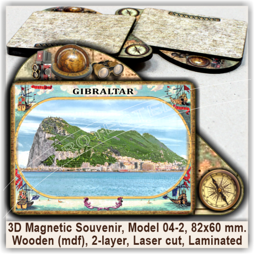 Gibraltar Tourist Magnetic Souvenirs, Model 04-2 Gibraltar Tourist Magnetic Souvenirs, Model 04-2