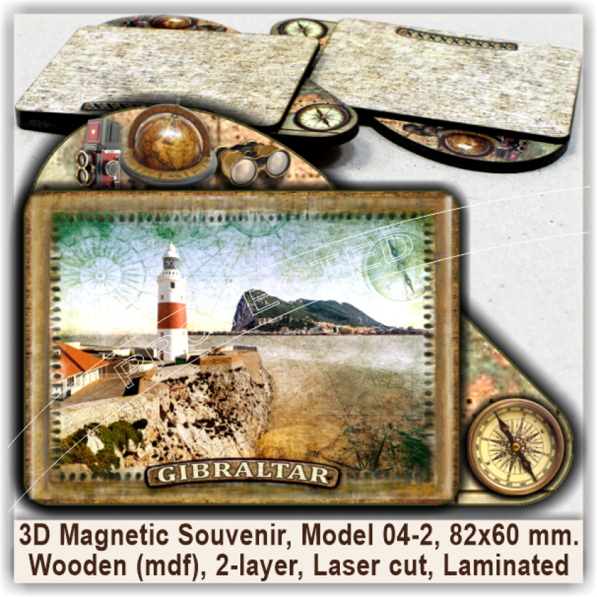 Gibraltar Tourist Magnetic Souvenirs, Model 04-2 Gibraltar Tourist Magnetic Souvenirs, Model 04-2