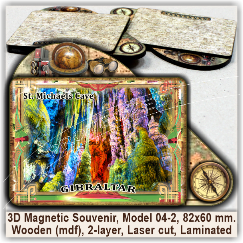 Gibraltar Tourist Magnetic Souvenirs, Model 04-2 Gibraltar Tourist Magnetic Souvenirs, Model 04-2
