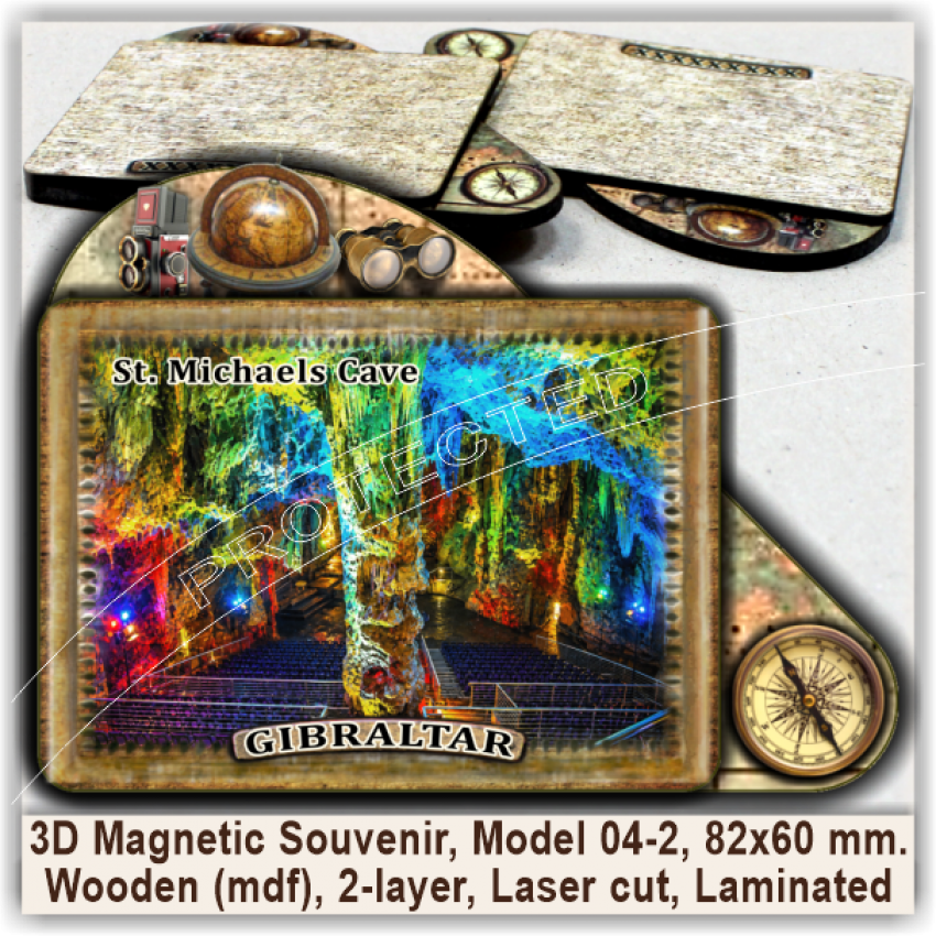 Gibraltar Tourist Magnetic Souvenirs, Model 04-2 Gibraltar Tourist Magnetic Souvenirs, Model 04-2