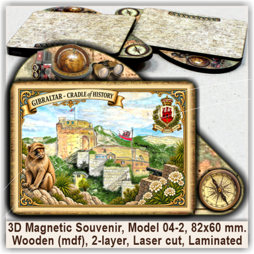 Gibraltar Tourist Magnetic Souvenirs, Model 04-2 Gibraltar Tourist Magnetic Souvenirs, Model 04-2