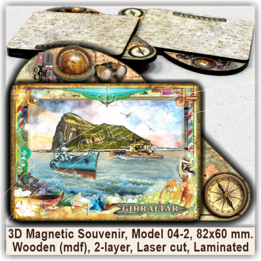 Gibraltar Tourist Magnetic Souvenirs, Model 04-2 Gibraltar Tourist Magnetic Souvenirs, Model 04-2