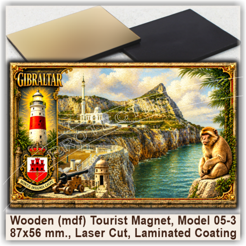 Gibraltar Art Gifts and Magnets, Model 05-3 Gibraltar Art Gifts and Magnets, Model 05-3