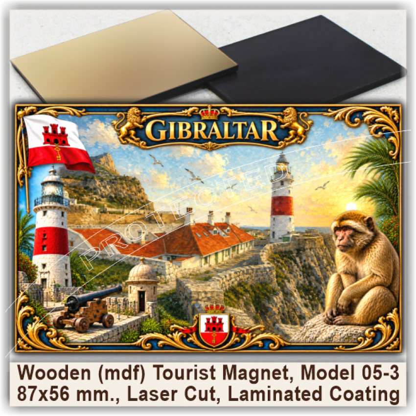 Gibraltar Art Gifts and Magnets, Model 05-3 Gibraltar Art Gifts and Magnets, Model 05-3