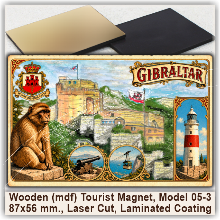 Gibraltar Art Gifts and Magnets, Model 05-3 Gibraltar Art Gifts and Magnets, Model 05-3
