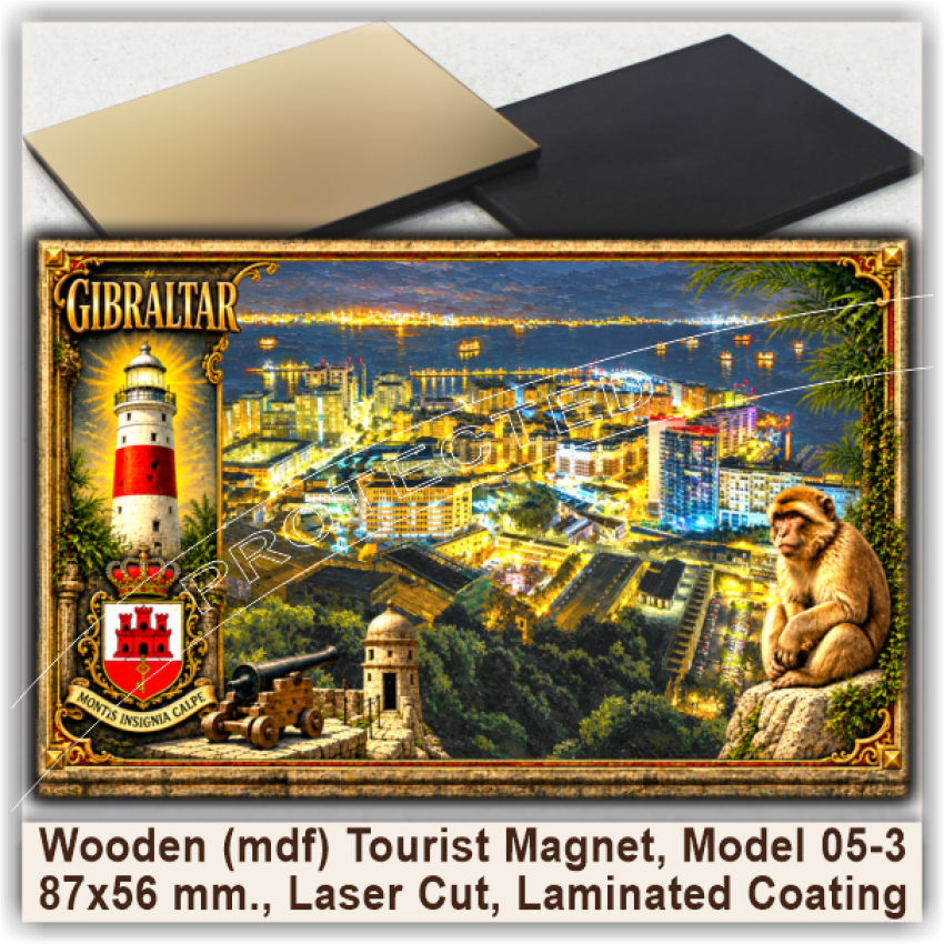 Gibraltar Art Gifts and Magnets, Model 05-3 Gibraltar Art Gifts and Magnets, Model 05-3