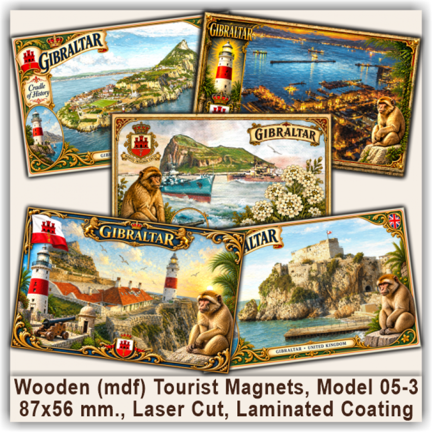 Gibraltar Art Gifts and Magnets, Model 05-3 Gibraltar Art Gifts and Magnets, Model 05-3
