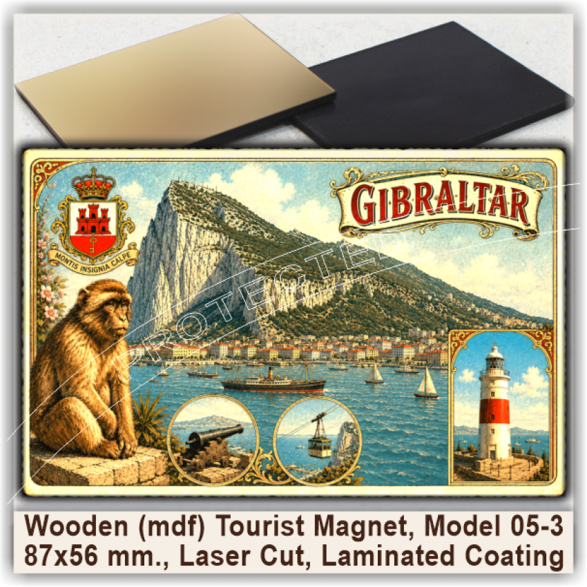 Gibraltar Art Gifts and Magnets, Model 05-3 Gibraltar Art Gifts and Magnets, Model 05-3