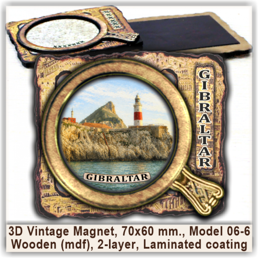 Gibraltar 3D Vintage Magnets, Model 06-6 Gibraltar 3D Vintage Magnets, Model 06-6