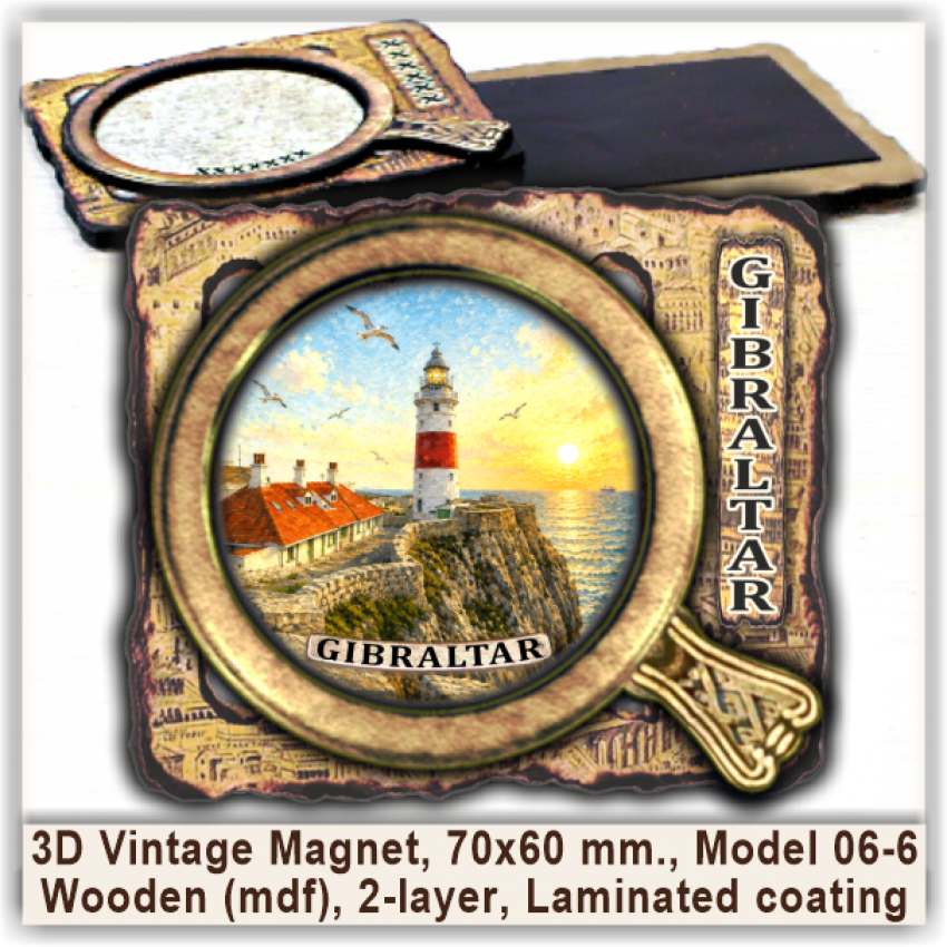 Gibraltar 3D Vintage Magnets, Model 06-6 Gibraltar 3D Vintage Magnets, Model 06-6