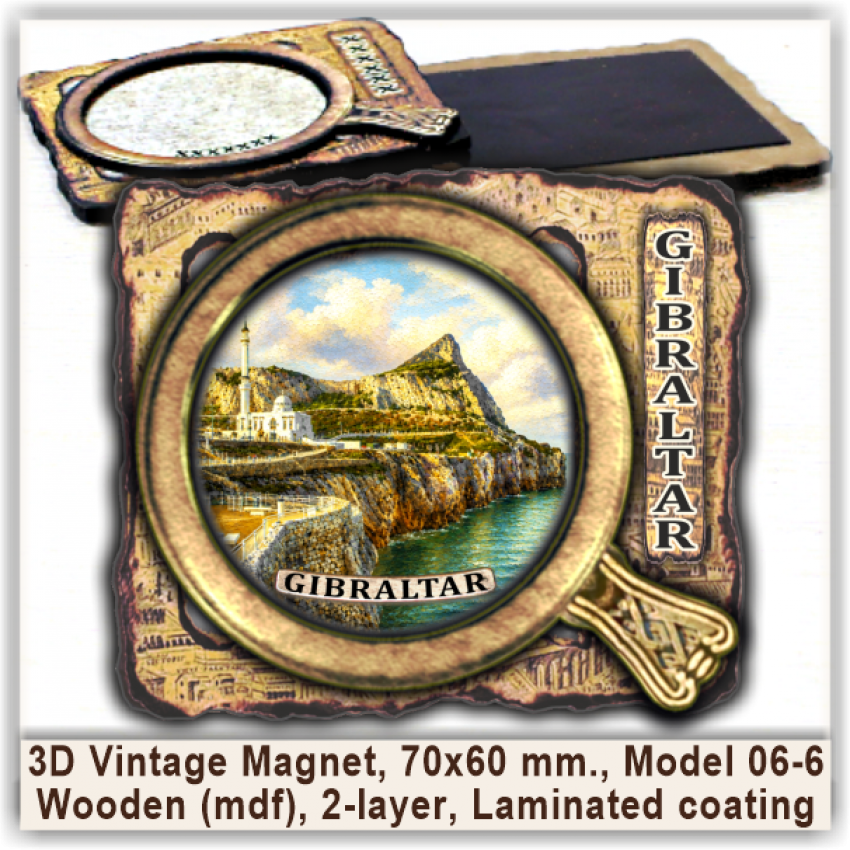 Gibraltar 3D Vintage Magnets, Model 06-6 Gibraltar 3D Vintage Magnets, Model 06-6