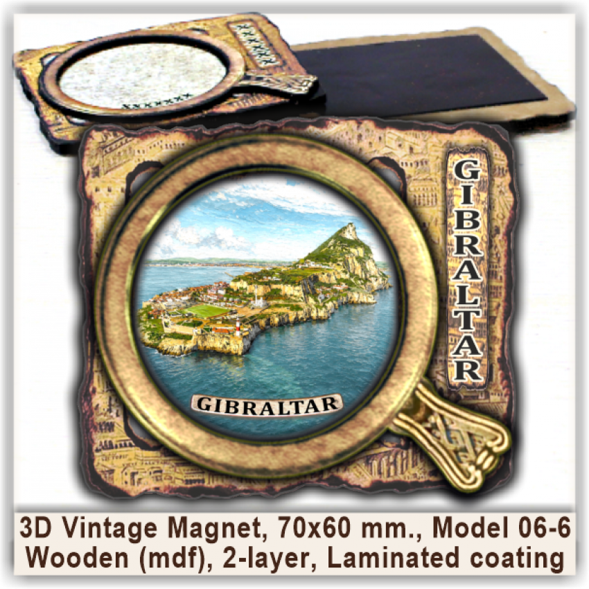 Gibraltar 3D Vintage Magnets, Model 06-6 Gibraltar 3D Vintage Magnets, Model 06-6