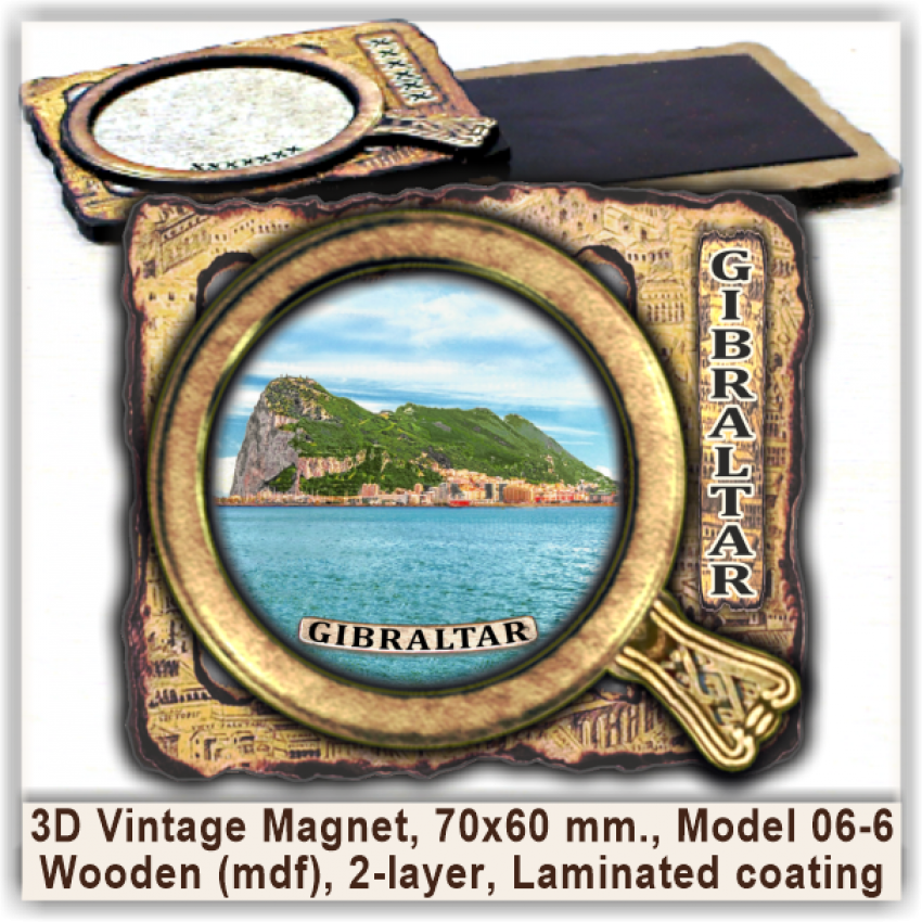 Gibraltar 3D Vintage Magnets, Model 06-6 Gibraltar 3D Vintage Magnets, Model 06-6