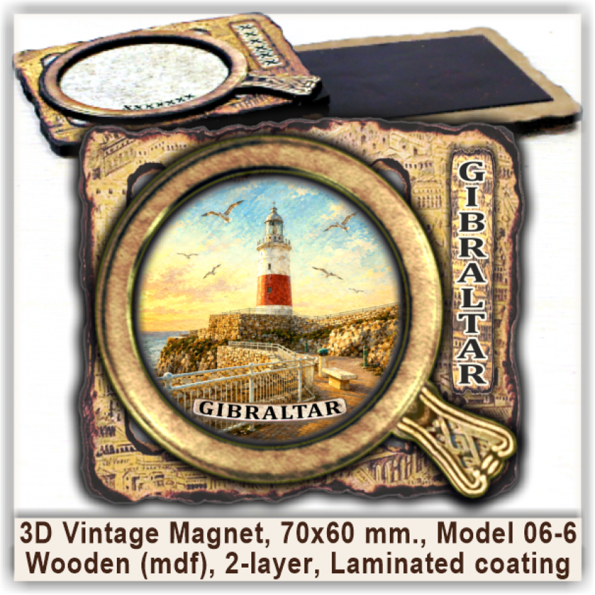 Gibraltar 3D Vintage Magnets, Model 06-6 Gibraltar 3D Vintage Magnets, Model 06-6