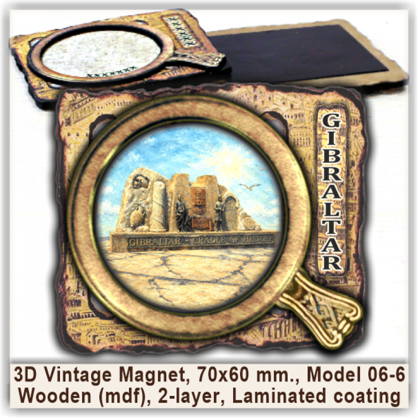 Gibraltar 3D Vintage Magnets, Model 06-6 Gibraltar 3D Vintage Magnets, Model 06-6