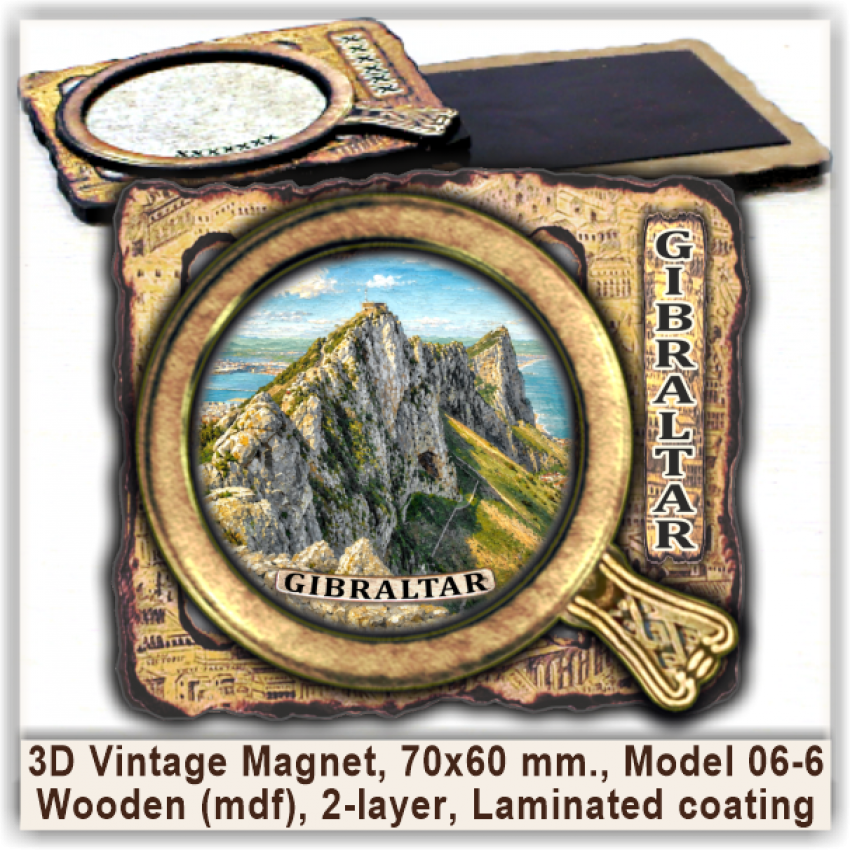 Gibraltar 3D Vintage Magnets, Model 06-6 Gibraltar 3D Vintage Magnets, Model 06-6
