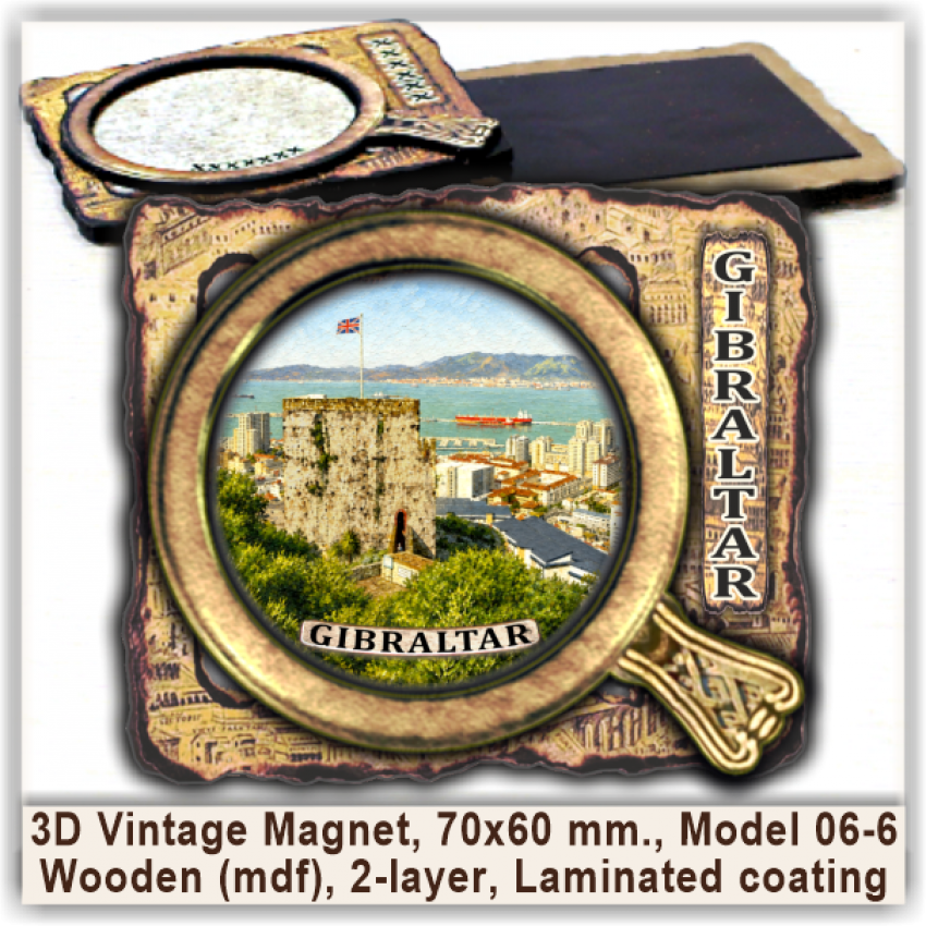 Gibraltar 3D Vintage Magnets, Model 06-6 Gibraltar 3D Vintage Magnets, Model 06-6