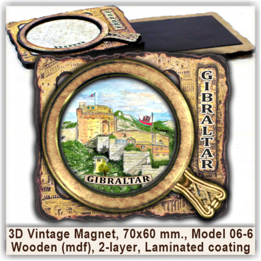 Gibraltar 3D Vintage Magnets, Model 06-6 Gibraltar 3D Vintage Magnets, Model 06-6