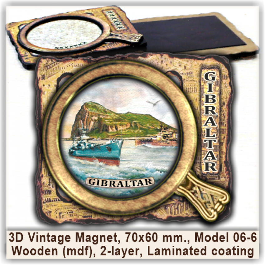 Gibraltar 3D Vintage Magnets, Model 06-6 Gibraltar 3D Vintage Magnets, Model 06-6