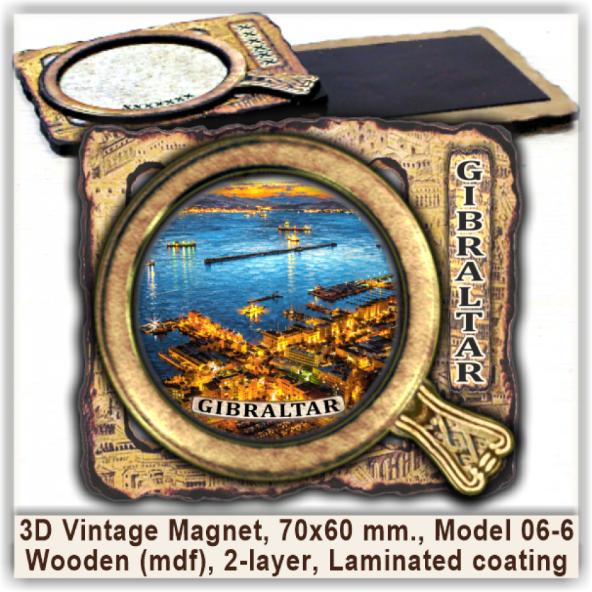 Gibraltar 3D Vintage Magnets, Model 06-6 Gibraltar 3D Vintage Magnets, Model 06-6