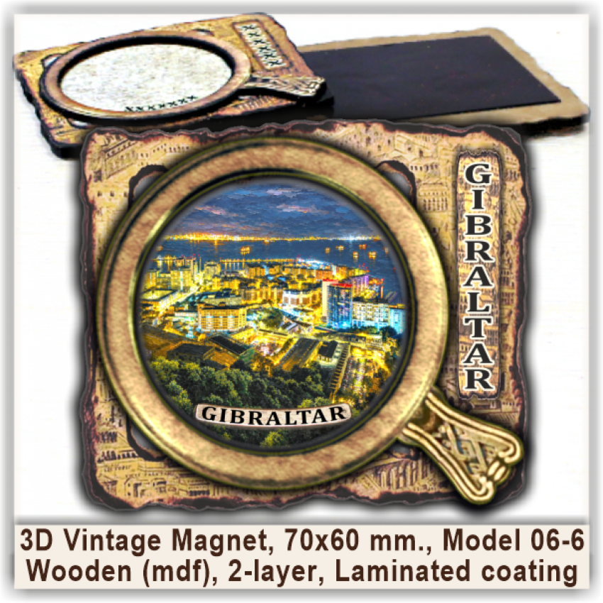 Gibraltar 3D Vintage Magnets, Model 06-6 Gibraltar 3D Vintage Magnets, Model 06-6
