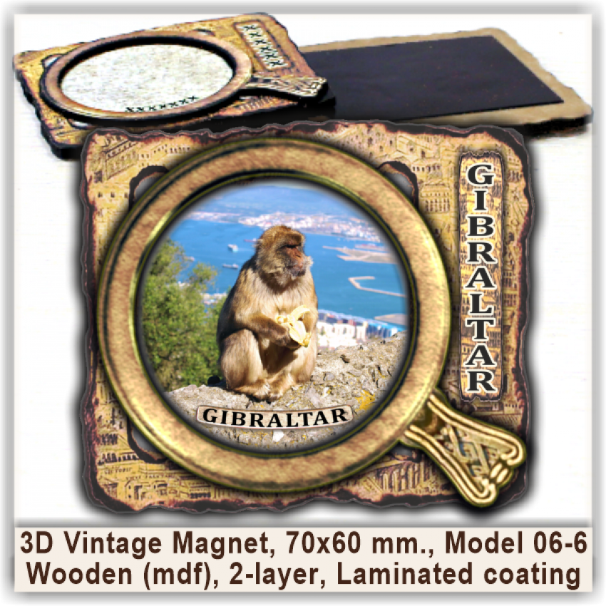 Gibraltar 3D Vintage Magnets, Model 06-6 Gibraltar 3D Vintage Magnets, Model 06-6
