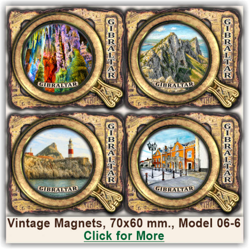 Gibraltar 3D Vintage Magnets, Model 06-6 Gibraltar 3D Vintage Magnets, Model 06-6