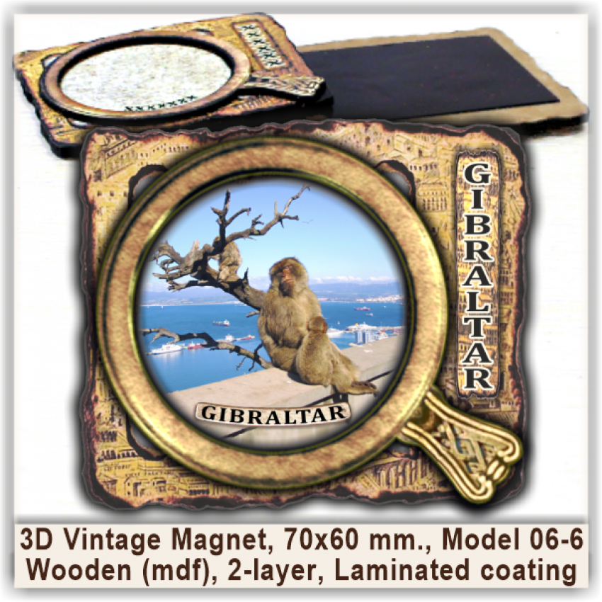 Gibraltar 3D Vintage Magnets, Model 06-6 Gibraltar 3D Vintage Magnets, Model 06-6